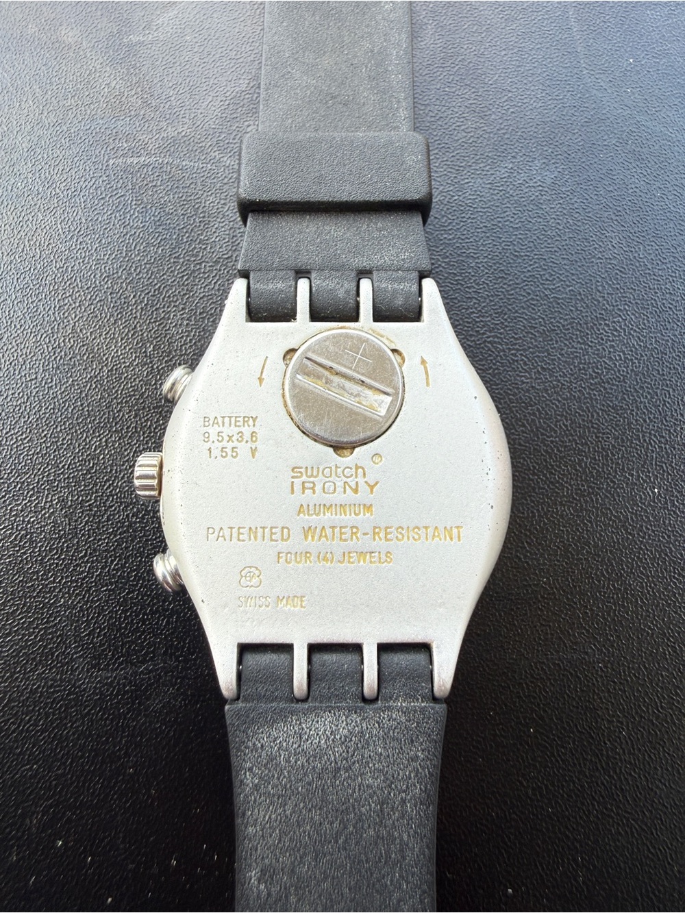 Vintage Swatch Irony Blue Dial Chronograph Aluminum Swiss Watch - Picture 4 of 4